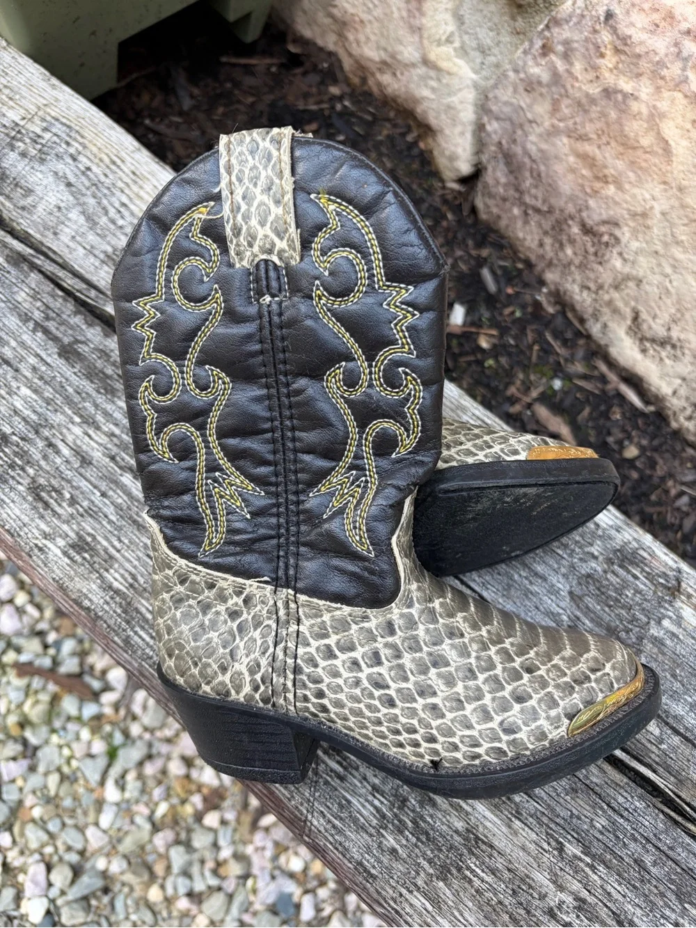 Dingo Brown and Cream Kids Western Cowboy Boots
